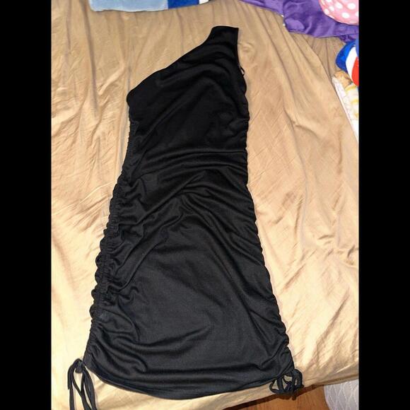 Shein Black One Should Bodycon Dress Size XL (side straps adjustable) - Picture 1 of 4